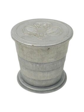 Girl Scouts of America Aluminum Collapsible Drinking Travel Cup With Lid Vintage